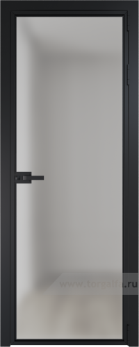 Дверь со стеклом ProfilDoors алюминиевая 1AX с профилем Черный матовый RAL9005 (Матовое)