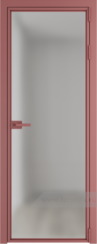 Дверь со стеклом ProfilDoors алюминиевая 1AX с профилем Красный антрацит (Матовое)