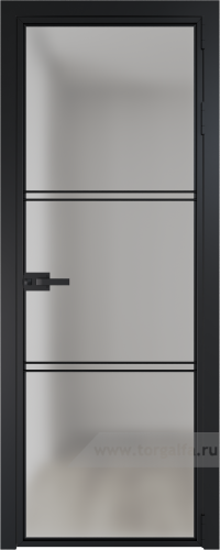 Дверь со стеклом ProfilDoors алюминиевая 3AX с профилем Черный матовый RAL9005 (Матовое)