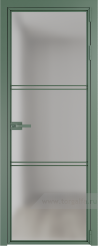 Дверь со стеклом ProfilDoors алюминиевая 3AX с профилем Зеленый воск (Матовое)