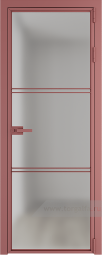 Дверь со стеклом ProfilDoors алюминиевая 3AX с профилем Красный антрацит (Матовое)