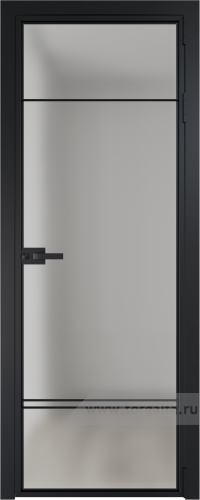 Дверь со стеклом ProfilDoors алюминиевая 4AX с профилем Черный матовый RAL9005 (Матовое)
