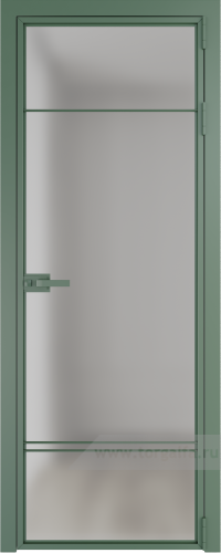 Дверь со стеклом ProfilDoors алюминиевая 4AX с профилем Зеленый воск (Матовое)