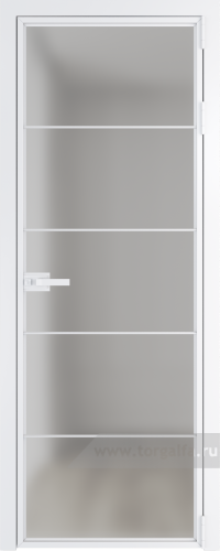 Дверь со стеклом ProfilDoors алюминиевая 5AX с профилем Вайт (Матовое)