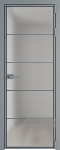 Дверь со стеклом ProfilDoors алюминиевая 5AX с профилем Серебро (Матовое)