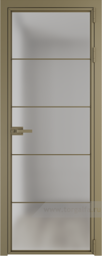 Дверь со стеклом ProfilDoors алюминиевая 5AX с профилем Шампань (Матовое)