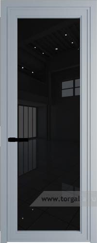 Дверь со стеклом ProfilDoors алюминиевая AGP 1 с профилем Серебро (Черный триплекс)