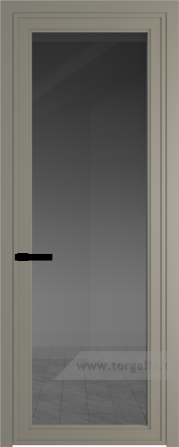Дверь со стеклом ProfilDoors алюминиевая AGP 1 с профилем Никель матовый (Тонированное)