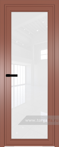 Дверь со стеклом ProfilDoors алюминиевая AGP 1 с профилем Бронза (Белый триплекс)