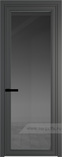 Дверь со стеклом ProfilDoors алюминиевая AGP 1 с профилем Серая ночь (Тонированное)