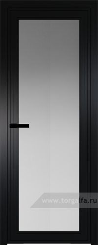 Дверь со стеклом ProfilDoors алюминиевая AGP 1 с профилем Черный матовый RAL9005 (Матовое)