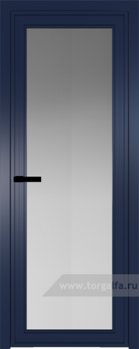 Дверь со стеклом ProfilDoors алюминиевая AGP 1 с профилем Cиний матовый RAL5003 (Матовое)