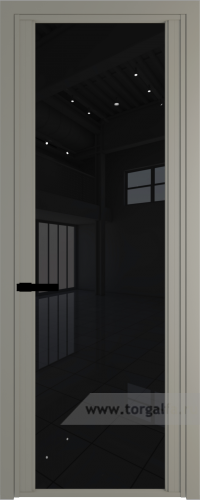 Дверь со стеклом ProfilDoors алюминиевая AGP 2 с профилем Никель матовый (Черный триплекс)