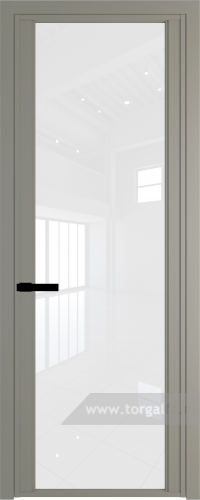 Дверь со стеклом ProfilDoors алюминиевая AGP 2 с профилем Никель матовый (Белый триплекс)