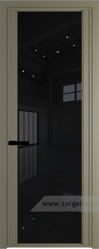 Дверь со стеклом ProfilDoors алюминиевая AGP 2 с профилем Шампань (Черный триплекс)