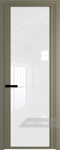 Дверь со стеклом ProfilDoors алюминиевая AGP 2 с профилем Шампань (Белый триплекс)