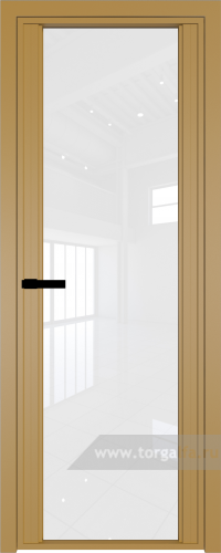 Дверь со стеклом ProfilDoors алюминиевая AGP 2 с профилем Золото (Белый триплекс)