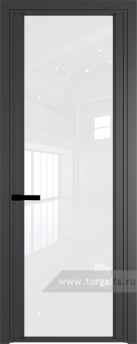 Дверь со стеклом ProfilDoors алюминиевая AGP 2 с профилем Серая ночь (Белый триплекс)
