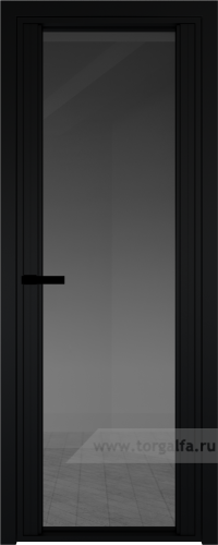 Дверь со стеклом ProfilDoors алюминиевая AGP 2 с профилем Черный матовый RAL9005 (Тонированное)