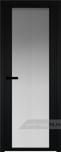 Дверь со стеклом ProfilDoors алюминиевая AGP 2 с профилем Черный матовый RAL9005 (Матовое)