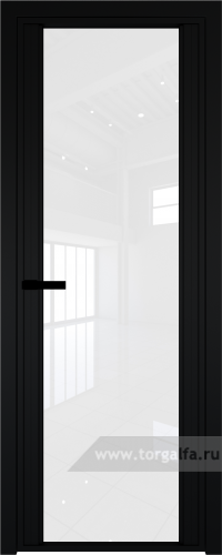 Дверь со стеклом ProfilDoors алюминиевая AGP 2 с профилем Черный матовый RAL9005 (Белый триплекс)