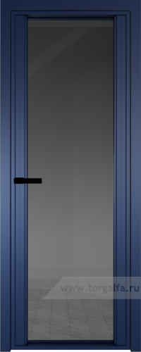 Дверь со стеклом ProfilDoors алюминиевая AGP 2 с профилем Cиний матовый RAL5003 (Тонированное)