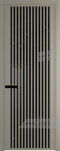 Дверь со стеклом ProfilDoors алюминиевая AGP 3 с профилем Никель матовый (Черный триплекс)