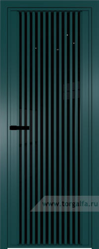 Дверь со стеклом ProfilDoors алюминиевая AGP 3 с профилем Зеленый матовый RAL6004 (Черный триплекс)