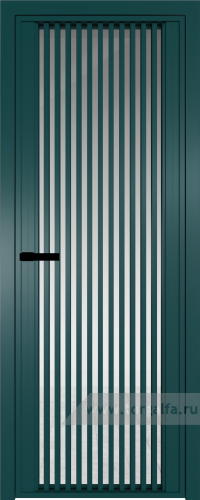 Дверь со стеклом ProfilDoors алюминиевая AGP 3 с профилем Зеленый матовый RAL6004 (Прозрачное)