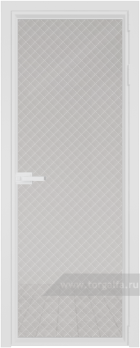 Дверь со стеклом ProfilDoors алюминиевая 1AV с профилем Вайт (Ромб белый)