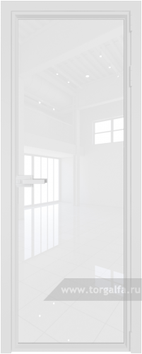 Дверь со стеклом ProfilDoors алюминиевая 1AV с профилем Вайт (Белый триплекс)
