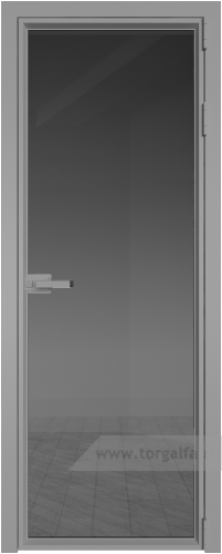 Дверь со стеклом ProfilDoors алюминиевая 1AV с профилем Серебро (Тонированное)