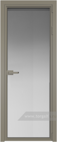 Дверь со стеклом ProfilDoors алюминиевая 1AV с профилем Никель матовый (Матовое)