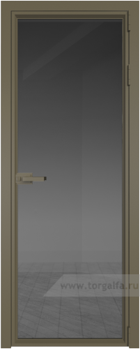 Дверь со стеклом ProfilDoors алюминиевая 1AV с профилем Шампань (Тонированное)