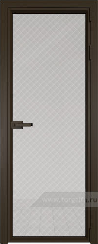 Дверь со стеклом ProfilDoors алюминиевая 1AV с профилем Деорэ (Ромб белый)