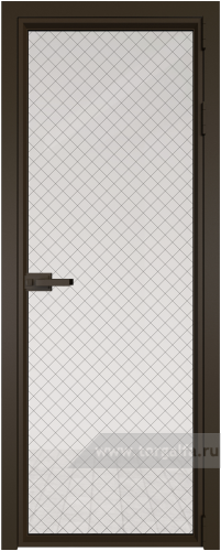 Дверь со стеклом ProfilDoors алюминиевая 1AV с профилем Деорэ (Ромб черный)