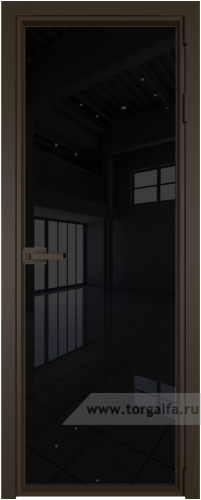 Дверь со стеклом ProfilDoors алюминиевая 1AV с профилем Деорэ (Черный триплекс)