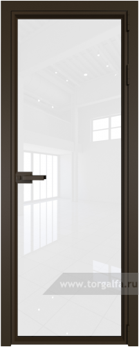 Дверь со стеклом ProfilDoors алюминиевая 1AV с профилем Деорэ (Белый триплекс)