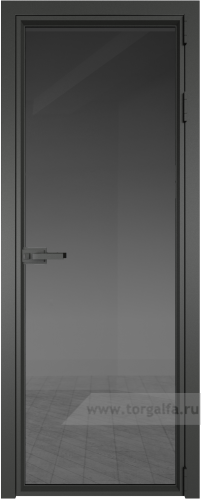 Дверь со стеклом ProfilDoors алюминиевая 1AV с профилем Серая ночь (Тонированное)