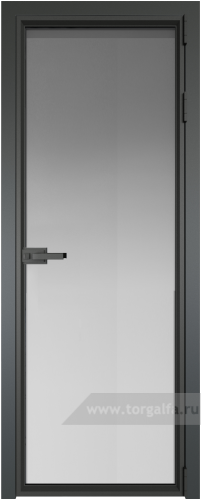 Дверь со стеклом ProfilDoors алюминиевая 1AV с профилем Серая ночь (Матовое)