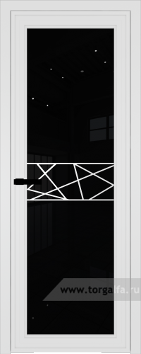 Дверь со стеклом ProfilDoors алюминиевая AGP 1 с профилем Вайт с рисунком 1 (Черный триплекс)