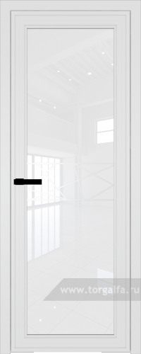 Дверь со стеклом ProfilDoors алюминиевая AGP 1 с профилем Вайт с рисунком 1 (Белый триплекс)