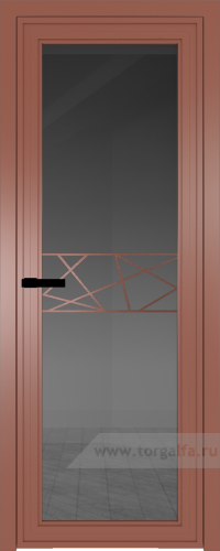 Дверь со стеклом ProfilDoors алюминиевая AGP 1 с профилем Бронза с рисунком 1 (Тонированное)