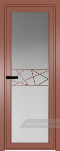 Дверь со стеклом ProfilDoors алюминиевая AGP 1 с профилем Бронза с рисунком 1 (Матовое)