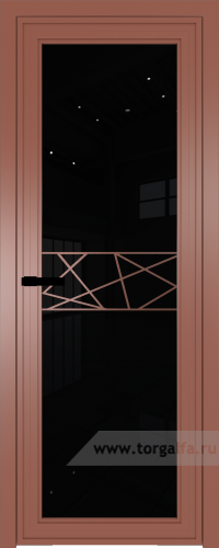 Дверь со стеклом ProfilDoors алюминиевая AGP 1 с профилем Бронза с рисунком 1 (Черный триплекс)