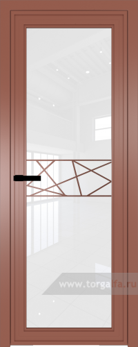 Дверь со стеклом ProfilDoors алюминиевая AGP 1 с профилем Бронза с рисунком 1 (Белый триплекс)