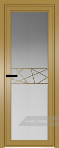 Дверь со стеклом ProfilDoors алюминиевая AGP 1 с профилем Золото с рисунком 1 (Матовое)