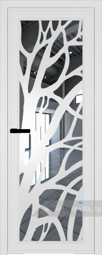 Дверь со стеклом ProfilDoors алюминиевая AGP 1 с профилем Вайт с рисунком 2 (Зеркало)