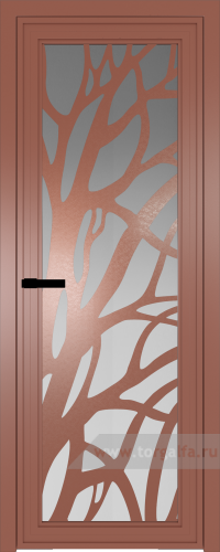 Дверь со стеклом ProfilDoors алюминиевая AGP 1 с профилем Бронза с рисунком 2 (Матовое)