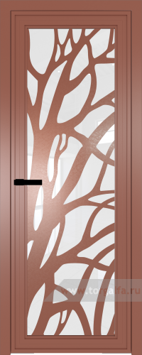 Дверь со стеклом ProfilDoors алюминиевая AGP 1 с профилем Бронза с рисунком 2 (Белый триплекс)